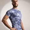 Blue Pattern Mesh T-shirt